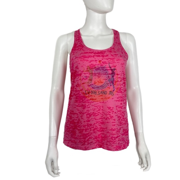 Next Level Hot Pink “LV DIG SAND JRS” Beach Volleyball Tank Top - Picture 1 of 7
